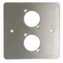 2 WAY XLR SINGLE GANG FACE PLATE BRUSHED STAINLESS 