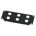 2U Half-Rack 6 XLR Hole Panel