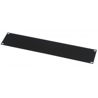 2U black aluminium blanking panel