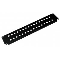 2U 19 inch 32 BNC Hole Rack Folded Black Panel