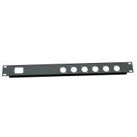 1U 19 inch 1 IEC 6 XLR Punched hole folded front panel