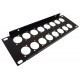 2U 10.5 inch Half-Rack 16 XLR Hole Panel