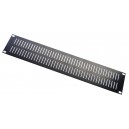 2U Vent Slotted black flat steel 1.6mm blank panel