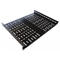 1U 19 inch Rack Shelf 350mm Vented  Black Steel  