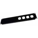 2U Rack Panel 4 Bulgin Female Holes 38.5mm with 4 fixing holes 