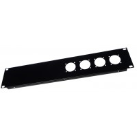 2U Rack Panel 4 Bulgin PX0552 Female Holes 38.5mm with 4 fixing holes 