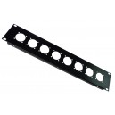 2U Rack Panel 8 Bulgin Female Holes 38.5mm with 4 fixing holes 