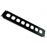 2U Rack Panel 8 Bulgin PX0552 Female Holes 38.5mm with 4 fixing holes 