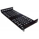 1U 19 inch Rack  Shelf 250mm Vented  Black Steel  