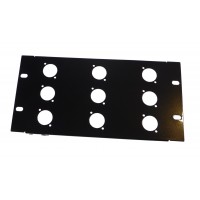 3U 9.5 inch Half-Rack 9 XLR Hole Panel