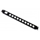 1U 19 inch 1 IEC 10 XLR Punched hole folded front panel