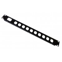 1U 19 inch 1 IEC 10 XLR Punched hole folded front panel
