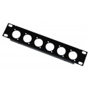 1U 9.5 inch Half-Rack 6 XLR Hole Panel