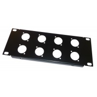 2U 9.5 inch Half-Rack 8 XLR Hole Panel