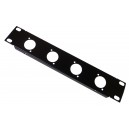 1U 10.5 inch Half-Rack 4 XLR Hole Panel