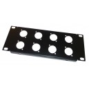 2U 10.5 inch Half-Rack 8 XLR Hole Panel