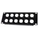 2U 9.5 inch Half-Rack 12 XLR Hole Panel