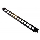 1U 19 inch 1 IEC 12 XLR Punched hole folded front panel
