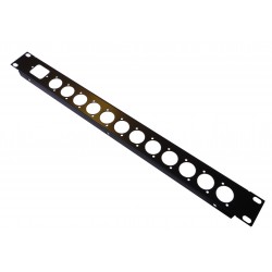 1U 19 inch 1 IEC 12 XLR Punched hole folded front panel