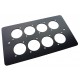 8 WAY XLR DOUBLE GANG FACE PLATE Black coated