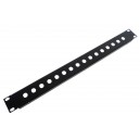 1U 19 inch 16 BNC Hole Rack Folded Black Panel