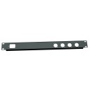 1U 19 inch 1 IEC 4 XLR Punched hole folded front panel 