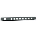 1U 19 inch 1 IEC 8 XLR Punched hole folded front panel