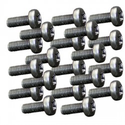 20  M4 x 6mm Dome Head Pozi Drive Screws