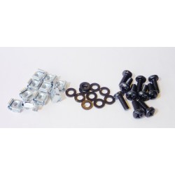 100  M6 FLAT WASHERS, SCREWS, CAGE NUTS, 0.7mm - 1.5mm