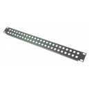 1U 19 inch 48 F type Hole Rack Folded Black Panel