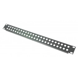 1U 19 inch 48 F type Hole Rack Folded Black Panel