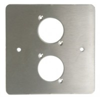 2 XLR HOLE SINGLE GANG FACE PLATE BRUSHED STAINLESS