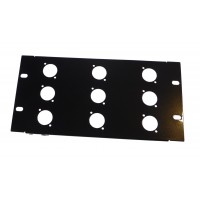 3U 10.5 inch Half-Rack 9 XLR Hole Panel